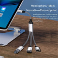 Pikkukuva 3 / 5: USB-jakokaapeli, datan ja virran jakosovitin, USB C OTG -kaapeli, puhelimen sovitin, puhelimelle, kannettavalle tietokoneelle, tabletille db BlackSilver