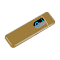 Miniatyrbillede 2 af 2: Elektrisk USB Opladning Genopladelig Flammeløs Lighter Skærm Induktion-DF [DB] Gold