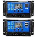 Pikkukuva 1 / 5: 2 kpl 30A aurinkoakun säädin 12V/24V aurinkopaneelin lataussäädin maadoitettu aurinkopaneelin ohjaus [DB] As shown