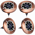 Miniatyrbillede 1 af 5: Solcelle-Jordlamper, 8 Solcelle-LED Udendørslamper, Haveganglamper, Udendørslamper, Jordlamper, Vandtætte, Solcelle-Landskabslamper