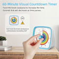 Miniatyrbillede 2 af 5: 60-Minutters Visuel Timer med Natlys, Nedtællingstimer, Pomodoro Timer med Regnbue Mønster til Børn og Voksne [DB] Blue