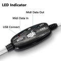 Miniatyrbild 3 av 5: Usb Midi-kabeladapter, Usb Typ A Hane till Midi Din 5-stifts In-out-kabelgränssnitt med LED-indikator [DB] As shown