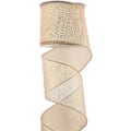 Miniatyrbillede 5 af 5: Champagne Gold Wired Ribbon 2-1/2 Inch Kobberbånd Med Wired Edge Gold Lurex