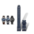 Miniatyrbilde 2 av 2: For IWC Piggdekorert Lærreim Klapplås i Hodeoksehud 21mm [db] Blue 22mm