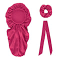 Miniatyrbilde 1 av 5: 1 sett sovehette justerbar antistatisk falsk flekk bred applikasjon sovehette for kvinner Rose Red