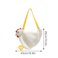 Miniatyrbild 2 av 5: DB Söt kyckling plysch handväska axelväska söt tecknad kyckling plysch crossbody väska Apricot
