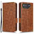 Miniatyrbild 1 av 5: För Asus ROG Phone 7 5G Mobiltelefon Plånboksfodral PU Läder Präglat Triangel Ställ Skydd [DB] Brown