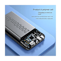 Miniatyrbilde 2 av 5: Bærbar solcellelader, 20000 mAh powerbank med innebygde utgangs- og inngangskabler, hurtiglading for smarttelefoner