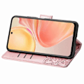 Miniatyrbillede 4 af 4: Sommerfugl Kærlighed Blomst Præget Læder Telefon Cover Til Honor 400 Lite [DB] Rose Gold