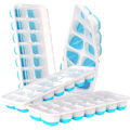 Miniatyrbild 1 av 5: Isformbricka 4-pack med spillskydd, isformbricka Lfgb-certifierad Bpa-fri, isformar silikon 56 isbrickor lätta att ta bort, för frysning