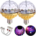 Miniatyrbilde 1 av 5: 2 stk Fargerike Roterende Magiske Ball Lys, Party Lys Disco Ball Med Sokler Led Rgb Strobe Scene Lys For Fest [DB] For AU