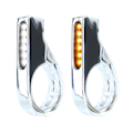 Miniatyrbilde 1 av 5: LED Motorsykkel Blinklys Vanntett Indikatorlys Lampe med 41mm Gaffelrør [db] Plating