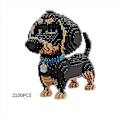 Pikkukuva 3 / 3: Piirretty Koira Mini Dachshund Malli Palikka Rakennus Leikkikaluja [DB]