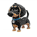 Pikkukuva 1 / 3: Piirretty Koira Mini Dachshund Malli Palikka Rakennus Leikkikaluja [DB]