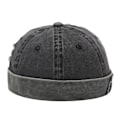 Miniatyrbillede 1 af 5: Sinknap Brimless Hat Justerbar Design Retro Casual Åndbar Brimless Skullcap Beanies Hat Cap Streetwear {Db} Black