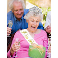 Miniatyrbilde 2 av 4: Pensjonist Sash og Tiara Sett - Gull Tiara Krone & Offisielt Pensjonert Pensjonist Sash For Kvinner. Perfekt For Pensjonistfest Db style 6
