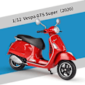 Miniatyrbilde 1 av 5: Welly 1:12 Vespa Gts Super 2020 Støpt kjøretøy Samleobjekter Hobby Motorsykkel Modell Leker Db Red with box