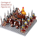 Miniatyrbillede 1 af 5: Middelalderlige riddere mini actionfigurer byggeklodser romersk vogn vogn soldat krigshest mursten legetøj til børn gave Db Set 20