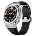 Miniatyrbilde 3 av 5: For Samsung Galaxy Watch Ultra 47mm Silikonrem Titanium Kobling Sølvspenne Klokkereim [db] Multicolor Style A
