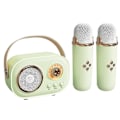 Pikkukuva 1 / 5: Karaoke-mikrofonikone lelu lapsille ja aikuisille Bluetooth-yhteensopiva karaokekone lapsille ja aikuisille [DB] Green Double Microphone