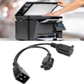 Miniatyrbillede 2 af 5: Iec320 C14 til Nema 5-15r+ 5-20r strømkabel 1 ind 2 ud Y-splitter adapterledning [DB]