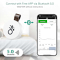 Miniatyrbillede 2 af 5: Bluetooth termometer hygrometer, trådløs termohygrometer mini, med smart sensor app, datalogger og eksport af data til soveværelset [DB] 2 pcs