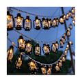 Miniatyrbillede 5 af 5: Led Solar String Light Udendørs Vandtæt 5m Retro Camping Telt Garland Havefest Lampe [db] Black