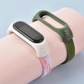 Miniatyrbild 4 av 5: Enkelögla ersättning nylon flätad elastisk klockarmband handledsband kompatibel Xiaomi Mi Band 3/4/5/6/nfc Jikaix Black Red