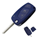 Miniatyrbillede 5 af 5: 3 Knapper Fjernbetjening Flip Bilnøgle Fob Skal Etui til Fiat Grande Punto Stilo Panda [db] Blue