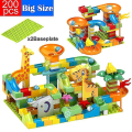 Miniatyrbillede 3 af 5: Stor størrelse kuglebane løb blokke labyrint bold spor byggeklodser tragt dias samling mursten pædagogiske legetøj til børn gaver Yw1 Db 104pcs with base