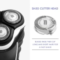 Miniatyrbillede 2 af 5: 6 stk. SH50 udskiftningshoveder til Series 5000 barbermaskiner, S5000 S5420 S5380 S5351 MultiPrecision-blad [DB] Silver