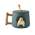 Miniatyrbillede 1 af 4: Personlig Sød Kopsæt Med Låg Ske Hjemme Kaffe Vandkop Shiba Hund Kop Kaffe Kop Rejsekop [DB] AG