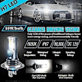 Miniatyrbilde 3 av 4: 4x H7 LED-frontlyspære Kit Fjern- og nærlys 220w 60000lm Super Sterk 6000k Hvit Zekai [DB]