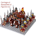 Miniatyrbillede 1 af 5: Middelalderlige riddere mini actionfigurer byggeklodser romersk vogn vogn soldat krigshest klodser legetøj til børn gave Db Set 21