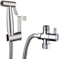 Miniatyrbillede 1 af 5: Bidet Toiletspray 304 Rustfrit Stål Med T-adapter 1,5m Ekstra Slange Og Holder Bidet Wc Håndbruser (t-adapter)