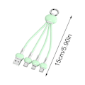 Pikkukuva 5 / 5: Nopea monilatauskaapeli Kestävä Kannettava 15cm Silikoninen Joustava Matkapuhelimen USB-latauskaapeli db Red