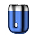 Miniatyrbillede 2 af 5: Elektrisk barbermaskine med dobbelt hoved til mænd - Mini USB-shaver, bærbar, vaskbar [DB] Blue