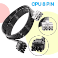 Miniatyrbillede 2 af 5: 8-Pin CPU Modul Ledning 12VHPWR CPU 8-Pin til 8-Pin (4+4) Han Modulært Strømkabel [DB]