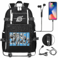 Miniatyrbilde 3 av 5: Anime Naruto Akatsuki Itachi Sharingan Ryggsekk Usb Cahrge Videregående Skoleelever Skolesekker Kapasitet Reise Laptop Skuldervesker DB Lavender