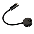 Miniatyrbillede 2 af 3: XHW 2 stk 3W Fleksibel LED Svanehals Sengelampe Stikkontakt Vægslampe Cylinder med Skede Ingen Ledning (Sort) db Black 2pcs
