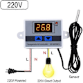 Miniatyrbilde 1 av 4: 220 Digital LED Temperaturkontroller Modul, XH-W3001 Termostatbryter med Vanntett Probe, Programmerbar Varmetermostat [DB]