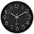 Miniatyrbillede 1 af 5: Vægklokke 12 tommer Lydløs Ikke-tikkende Vægklokke db blacksilver