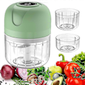 Miniatyrbillede 1 af 5: Elektrisk Mini Food Chopper, USB-opladning Mini Elektrisk Hvidløgshakker, Lille Foodprocessor, Bruges Til Løg Hvidløg Peber [DB] Green