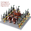 Miniatyrbillede 1 af 5: Middelalderlige riddere mini actionfigurer byggeklodser romersk stridsvogn vogn soldat krigshest klodser legetøj til børn gave Db Set 11