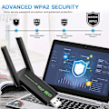 Pikkukuva 3 / 5: Ilmainen ajuri 1300Mbps USB 3.0 Wifi-sovitin WiFi 5 AC1300 Wi-Fi Dongle -vastaanotin 2.4G 5G Dual Band langaton verkkokortti RTL8812 antennilla PC:lle [DB]