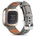 Kompatibelt för Fitbit Versa 3 / Fitbit Sense Klockarmband Äkta Läder Armband [DB] Grey