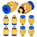 Miniatyrbilde 1 av 5: Pc4-m6 Pc4-m6 Rett Pneumatisk Komprimert Lufttilkobling M6 Gjenge Pluggbar Tilkobling For 3d Skriverkontakt Ptfe Rør 4mm