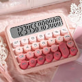 Miniatyrbillede 2 af 3: Stor Lommeregner Stille 12 Cifre Store Knapper Stor LCD-Skærm Gradient Farve Mekanisk Kontaktswitch Lommeregner Regnskabsfører Kontor Skole Elev [DB] pink