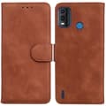 Til Nokia G11 Plus Hudfornemmelse Ren Farve Flip Læder Telefonetui [DB] Brown