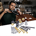 Miniatyrbild 4 av 5: 4 ST Gitarrhalsfästen Bussningar Set Gitarrhals Monteringsskruvar Bas Ferrules Bussningar med Muttrar [db] gold